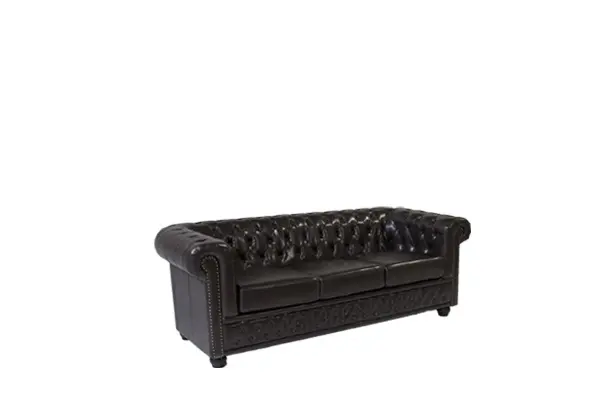 Sofa 3 zits chesterfield (donkerbruin)