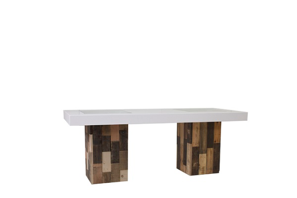 Verlengde tafel Reclaimed Wood met wit blad