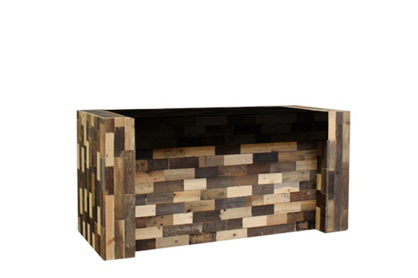 Barombouw recht blad Reclaimed Wood met zwart blad