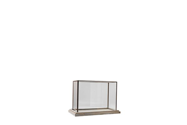 Windlicht glas op hout (large)