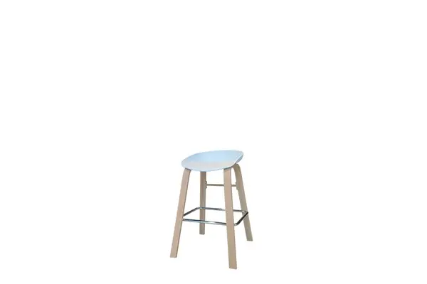 Kuipkruk wit met houten poot