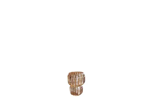 Kaarsenhouder geribbeld peach (8cm)
