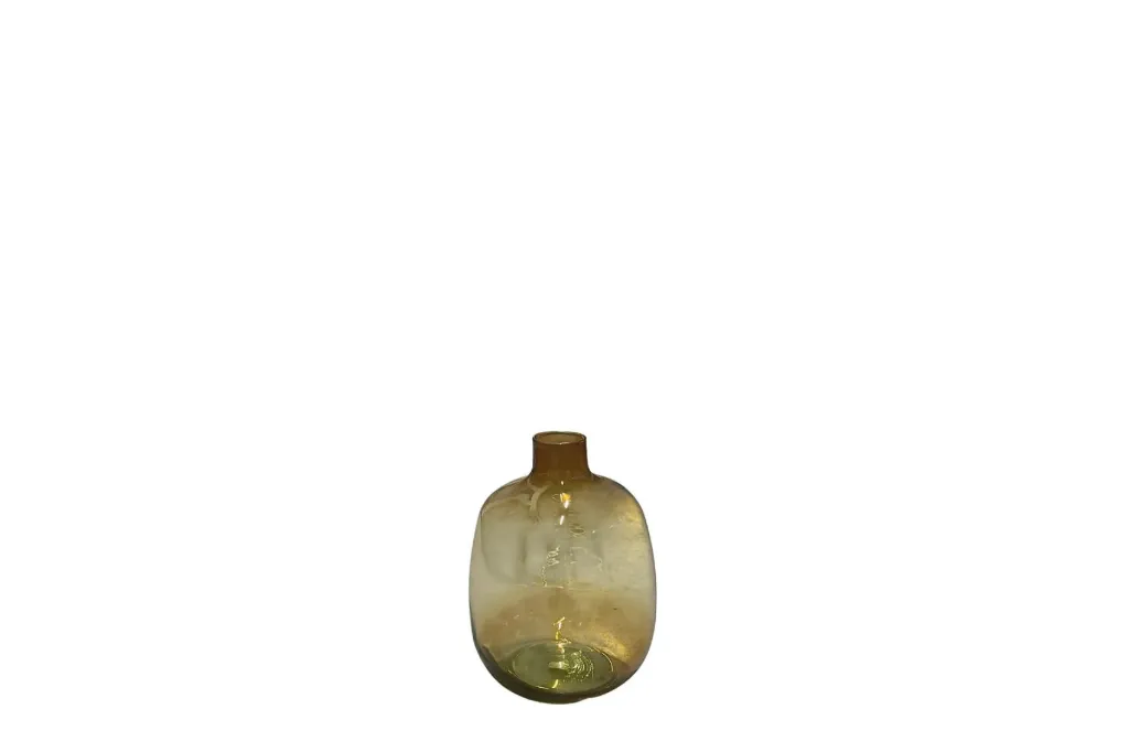 Vaas glas bottle geel (31cm)