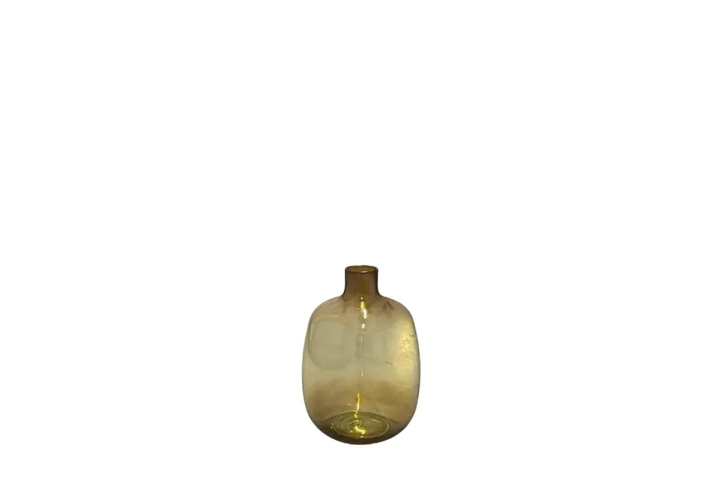 Vaas glas bottle geel (38cm)