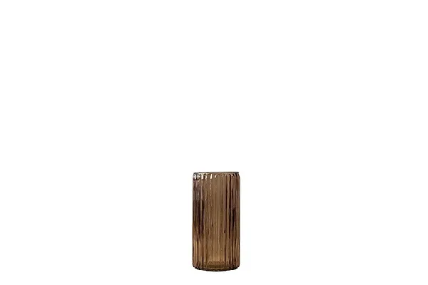 Waxinelichthouder bronze ribbed (15cm)