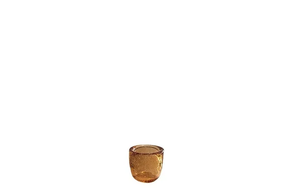 Waxinelichthouder glas oranje (6cm)