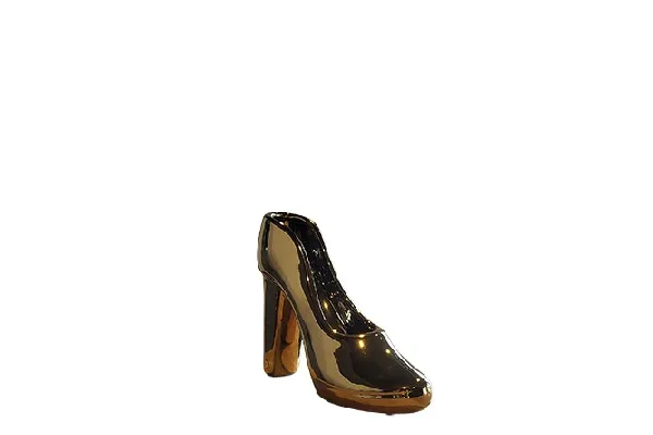 Sculptuur pump goud