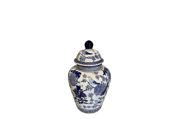 Vaas Delfts blauw met deksel (35cm)