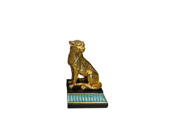 Sculptuur luipaard goud
