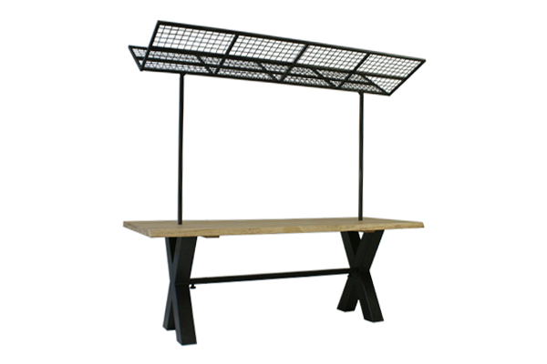 Dinerstatafel Industrial met bovenrek (Bruin)