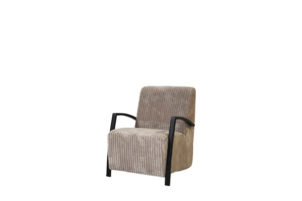 Fauteuil beige met armleuning