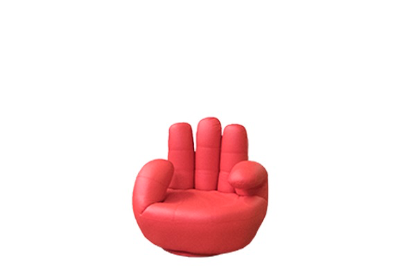 Fauteuil rood in handmodel