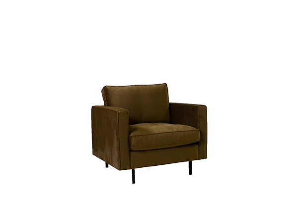 Fauteuil velvet honing geel