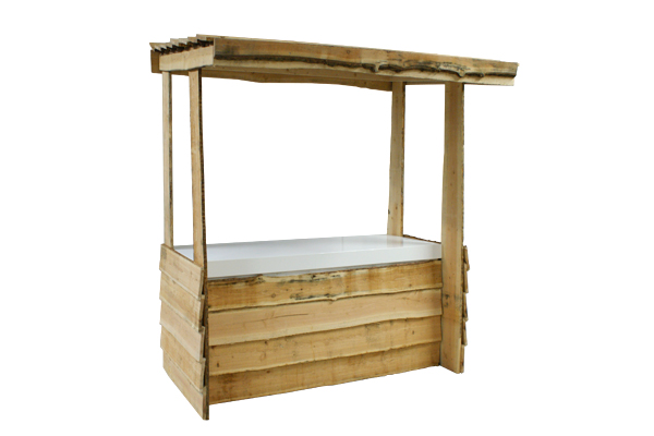 Marktkraam met wit blad (Bruin)