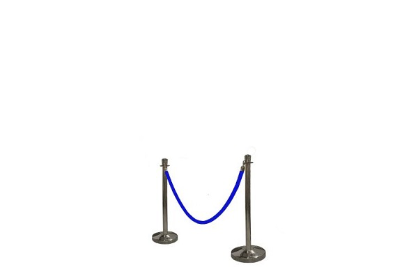 Afzetkoord blauw chroom