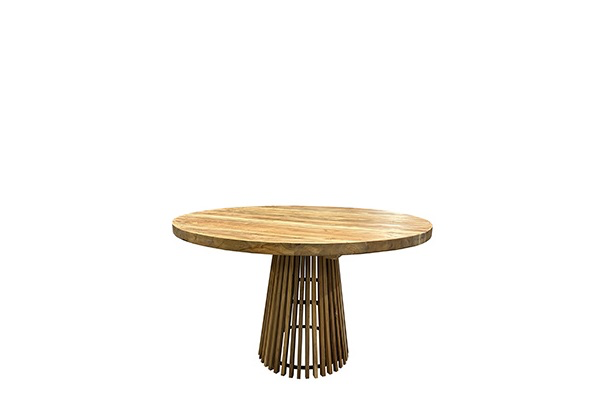 Tafel rond teak naturel