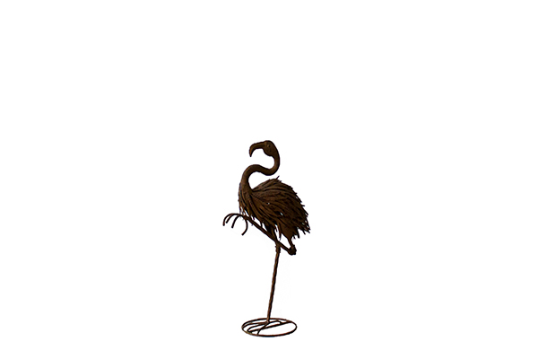 Sculptuur flamingo metaal (55cm)