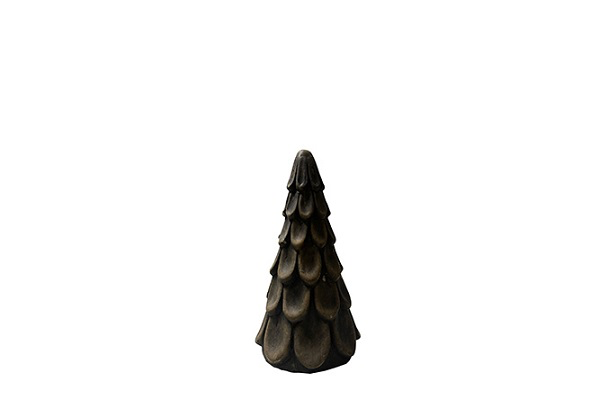 Sculptuur kerstboom deco brown classic (22cm)
