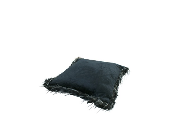 Kussen zwart (harig)