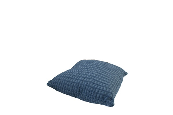 Kussen blauw (blokjesmotief)