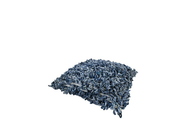 Kussen blauw (franjes)