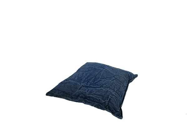 Kussen blauw (gestreept)