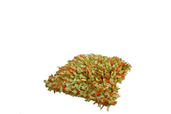 Kussen groen/oranje (franjes) (Groen)