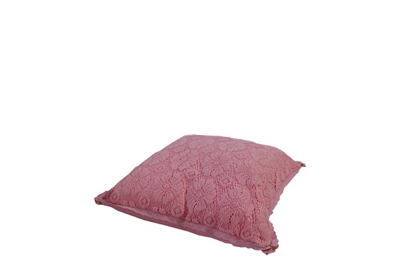 Kussen roze (bloemmotief)