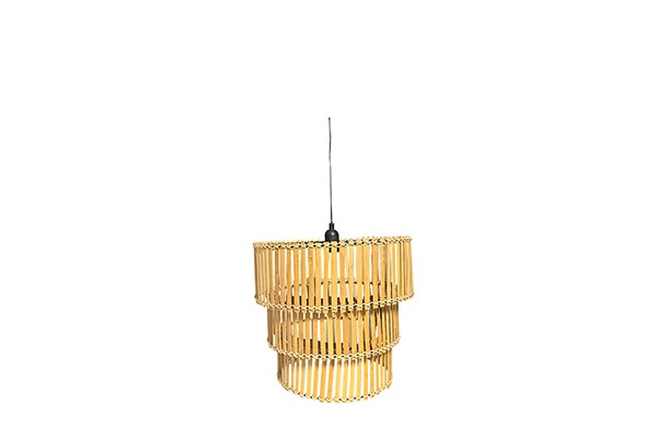 Hanglamp 3-laags bamboe (40x38cm)