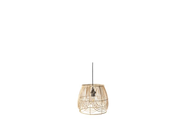 Hanglamp riet lichtbruin (28x28cm)