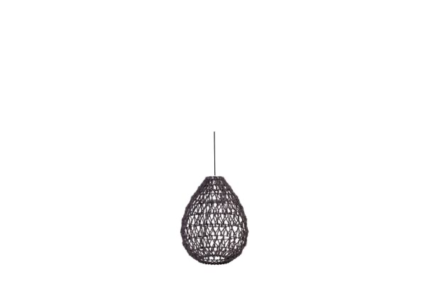 Hanglamp geweven touw zwart (27x35cm)