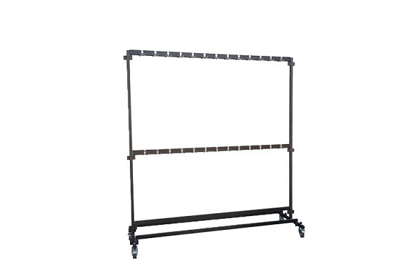 Garderoberek verrijdbaar 100 haaks (boven elkaar)