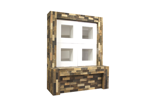 Achterkast Reclaimed Wood (wit)