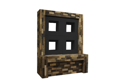 Achterkast Reclaimed Wood (zwart)