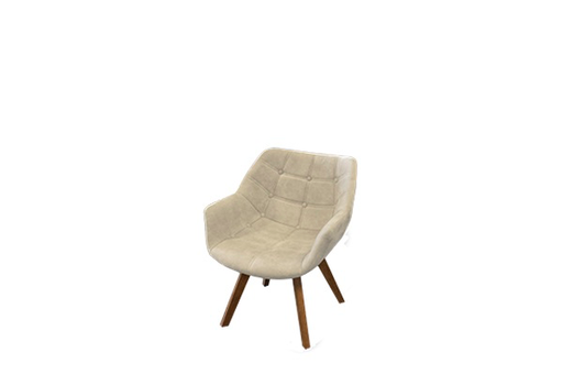 Fauteuil gecapitonneerd creme