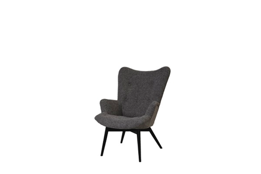 Fauteuil lichtgrijs met hoge rug