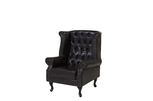 Oorfauteuil chesterfield (donkerbruin)
