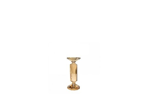 Kandelaar crystal glass gold luster (24cm)