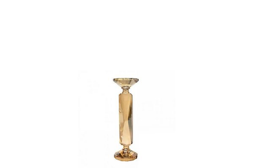 Kandelaar crystal glass gold luster (31cm)