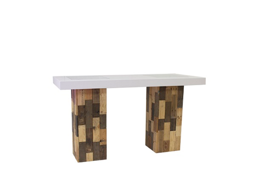 Verlengde statafel Reclaimed Wood met wit blad