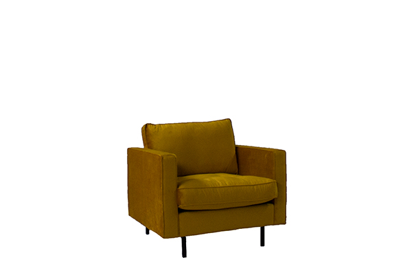 Fauteuil Velvet Okergeel