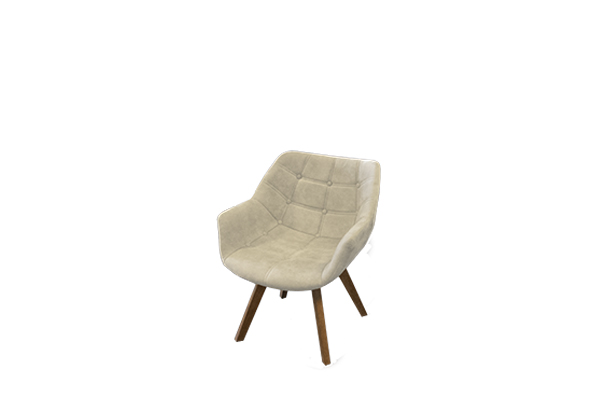 Fauteuil gecapitonneerd Creme