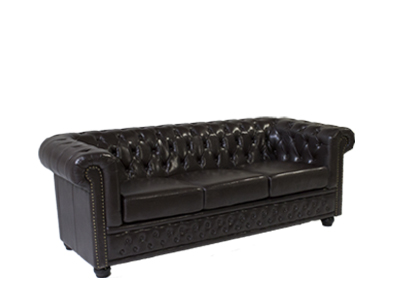 Sofa 3-zits Chesterfield (donkerbruin)