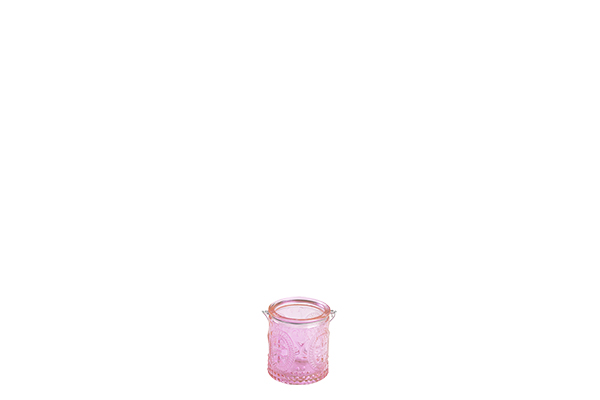 Waxinelichthouder hangend roze (6cm)